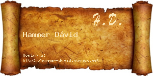 Hammer Dávid névjegykártya